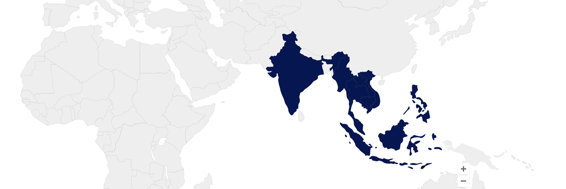 Map of South and Southeast Asia